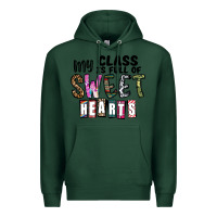 Sports Green my class ısfull of sweet hearts Premium Hoodie - CowhideDigitalArt
