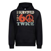 Black I Survived The Sixties 60s Twice Urban Hoodie - FloraArt