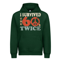 Forest Green I Survived The Sixties 60s Twice Urban Hoodie - FloraArt