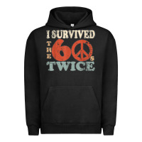 Pigment Black I Survived The Sixties 60s Twice Urban Hoodie - FloraArt
