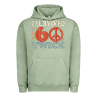 Pigment Oil Green I Survived The Sixties 60s Twice Urban Hoodie - FloraArt