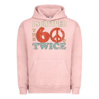 Pigment Salmon I Survived The Sixties 60s Twice Urban Hoodie - FloraArt