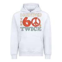 White I Survived The Sixties 60s Twice Urban Hoodie - FloraArt