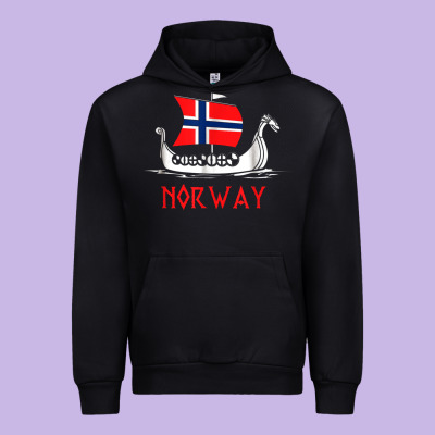 Boat Norwegian Flag Norway Viking Ship Norway Urban Hoodie Designed By Floraart