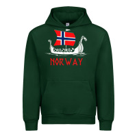 Forest Green boat norwegian flag norway viking ship norway Urban Hoodie - FloraArt