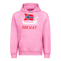 Fuchsia Pink boat norwegian flag norway viking ship norway Urban Hoodie - FloraArt