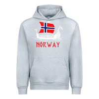 Heather Grey boat norwegian flag norway viking ship norway Urban Hoodie - FloraArt