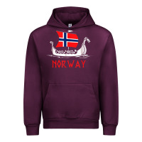 Mauve Wine boat norwegian flag norway viking ship norway Urban Hoodie - FloraArt