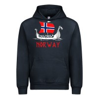 Navy boat norwegian flag norway viking ship norway Urban Hoodie - FloraArt