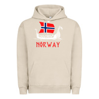 Pigment French Oak boat norwegian flag norway viking ship norway Urban Hoodie - FloraArt