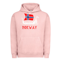 Pigment Salmon boat norwegian flag norway viking ship norway Urban Hoodie - FloraArt