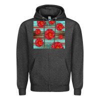 Charcoal Heather Western Roses Zipper Hoodie - LillyAllenDesigns