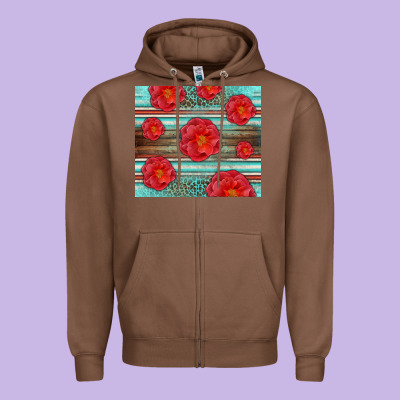 Western Roses Zipper Hoodie Designed By Lillyallendesigns