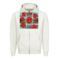 Oatmeal Heather Western Roses Zipper Hoodie - LillyAllenDesigns