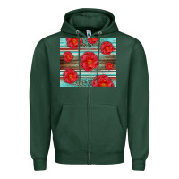 Sports Green Western Roses Zipper Hoodie - LillyAllenDesigns