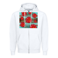 White Western Roses Zipper Hoodie - LillyAllenDesigns
