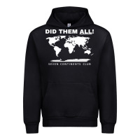Black Seven Continents Shirt Urban Hoodie - FloraArt