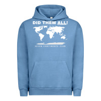 Pigment Pebble Blue Seven Continents Shirt Urban Hoodie - FloraArt
