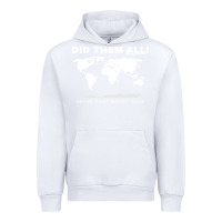 White Seven Continents Shirt Urban Hoodie - FloraArt