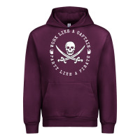 Mauve Wine Work like a captain party like a pirate Urban Hoodie - FloraArt
