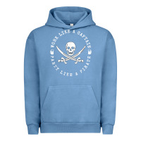 Pigment Pebble Blue Work like a captain party like a pirate Urban Hoodie - FloraArt