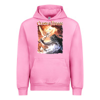Fuchsia Pink Clash of the Titans (Transparent) Urban Hoodie - ArtMosaic