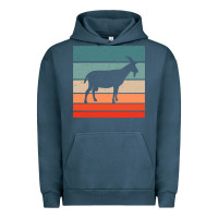 Pigment Midnight Navy goat goats retro style vintage 140 goat lover Urban Hoodie - ArtMosaic