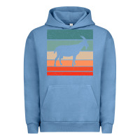 Pigment Pebble Blue goat goats retro style vintage 140 goat lover Urban Hoodie - ArtMosaic