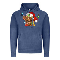 Vintage Denim christmas heifer cow Vintage Hoodie - CowGirlArtShop