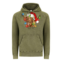 Vintage Olive christmas heifer cow Vintage Hoodie - CowGirlArtShop