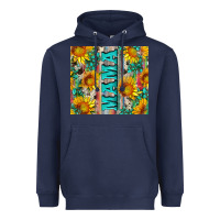 Navy mama wıth sunflowers and gemstone Heavyweight Hoodie - Artiststas