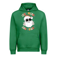 Emerald funny groovy stay merry and bright christmas santa claus t shirt Urban Hoodie - ArtMosaic