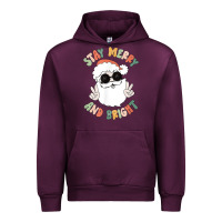 Mauve Wine funny groovy stay merry and bright christmas santa claus t shirt Urban Hoodie - ArtMosaic