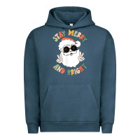 Pigment Midnight Navy funny groovy stay merry and bright christmas santa claus t shirt Urban Hoodie - ArtMosaic