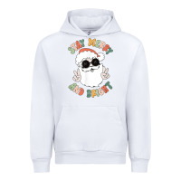 White funny groovy stay merry and bright christmas santa claus t shirt Urban Hoodie - ArtMosaic
