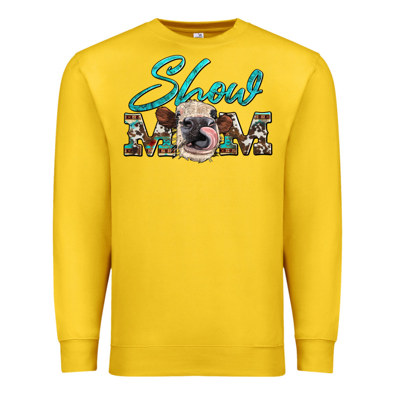 Show Mom Aztec Cowhide Heifer Premium Sweatshirt by Artiststas | Teevron