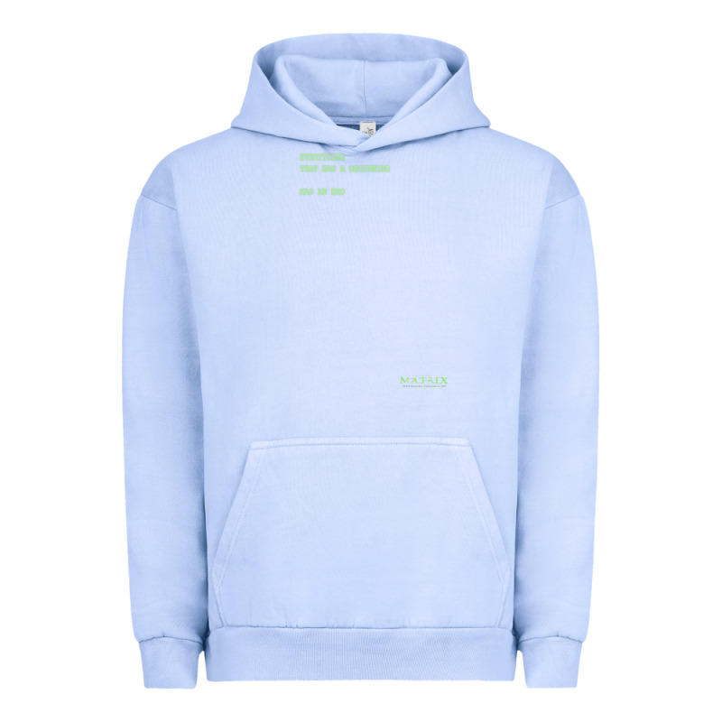The Matrix Everything Has A Beginning Green Font Urban Hoodie by ArtMosaic | Teevron