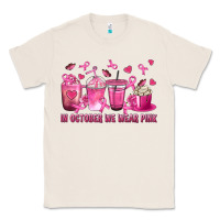 Natural In October We Wear Pink with Breast Cancer Coffee Classic Tee - texasbilliewilder