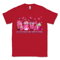 Red In October We Wear Pink with Breast Cancer Coffee Classic Tee - texasbilliewilder