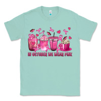 Seafoam In October We Wear Pink with Breast Cancer Coffee Classic Tee - texasbilliewilder