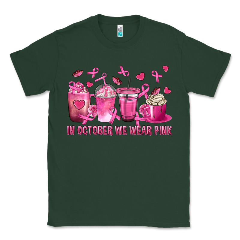 In October We Wear Pink With Breast Cancer Coffee Classic Tee by texasbilliewilder | Teevron