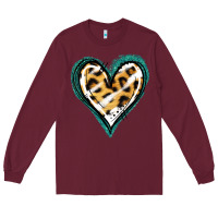 Burgundy Glitter Leopard Heart Long Sleeve Tee - Jasminsmagicworld