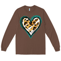 Chestnut Glitter Leopard Heart Long Sleeve Tee - Jasminsmagicworld