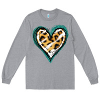 Heather Grey Glitter Leopard Heart Long Sleeve Tee - Jasminsmagicworld