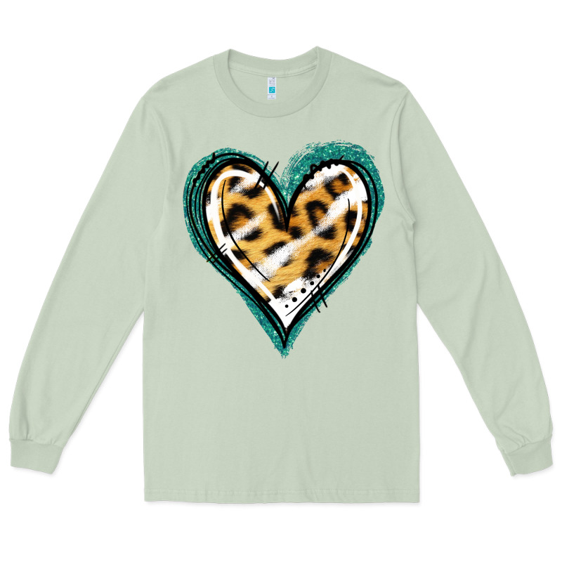 Glitter Leopard Heart Long Sleeve Tee by Jasminsmagicworld | Teevron