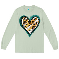 Matcha Glitter Leopard Heart Long Sleeve Tee - Jasminsmagicworld