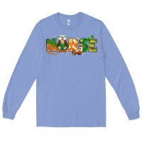 Colony Blue St. Patrick's Day Nurse with gnome Long Sleeve Tee - HowdyJamesFarm
