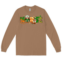 Toasted Coconut St. Patrick's Day Nurse with gnome Long Sleeve Tee - HowdyJamesFarm