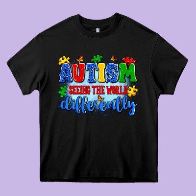 Autism Seeing The World Differently Heavy Core Tee Designed By Artiststas