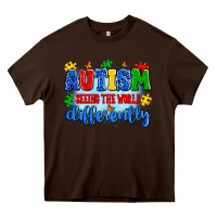 Chocolate Brown autism seeing the world differently Heavy Core Tee - Artiststas